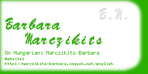 barbara marczikits business card